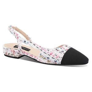 Adrizzlein Womens Slingback Flat Pumps Closed Round Toe Flat